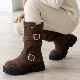 Urban Buckle Boots - bruin