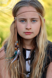 Blue feather headband