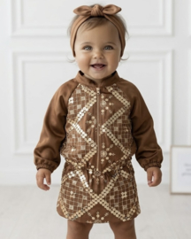 Golden boho baby set - bruin