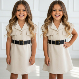 Beige Sophisticated Mini Dress