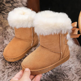 Put a bow on it winter boots - Camel