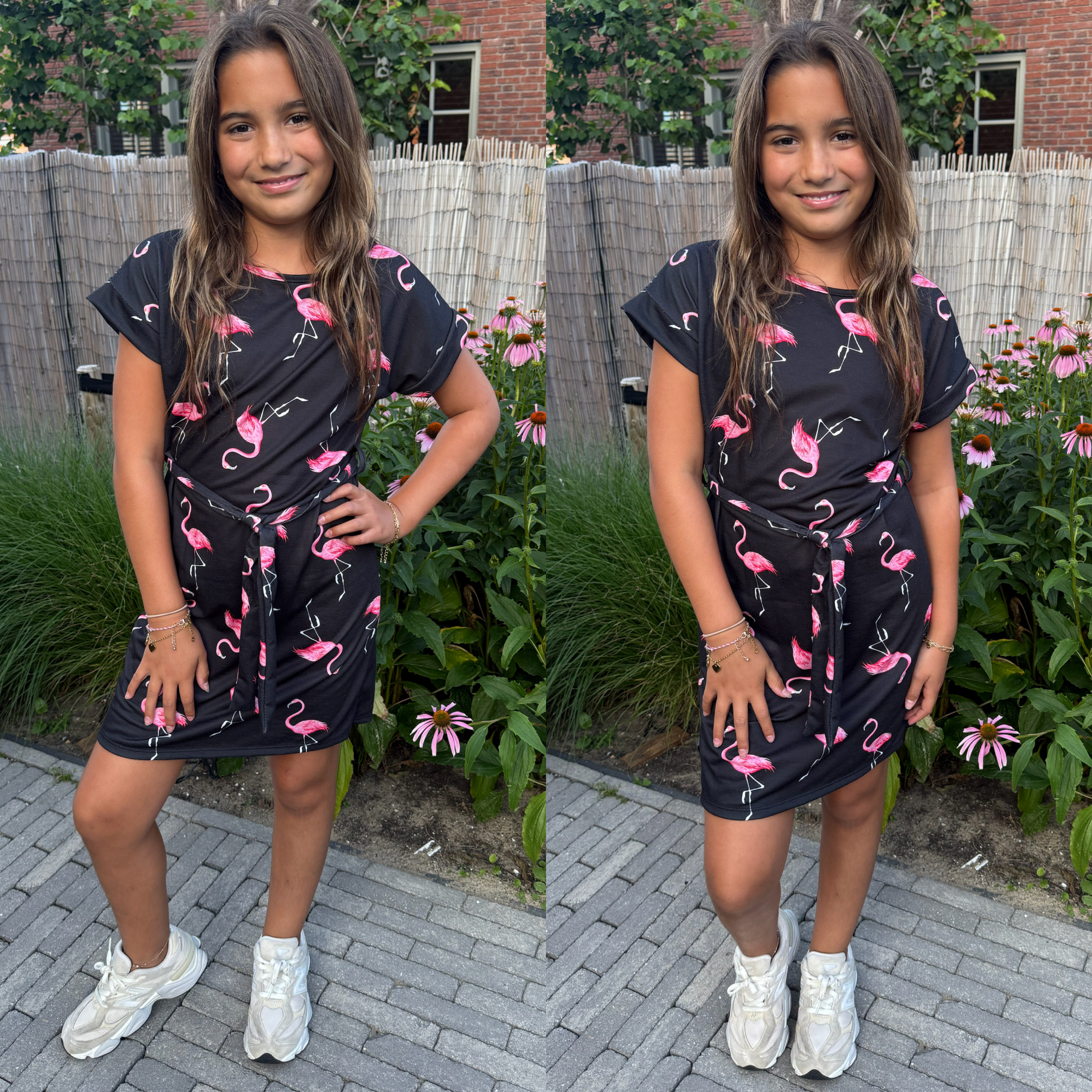 Black flamingo dress