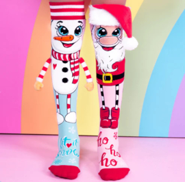 Santa and snowman socks 6 yr t/m volw