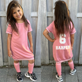 Baseball dress shortsleeves (gepersonaliseerd) - Pink