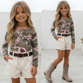 Your Camo Girl Top - roze