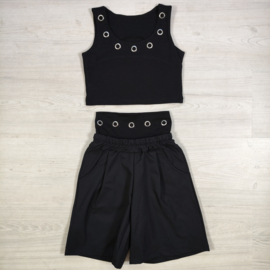 Urban Chic Eyelet Set - zwart