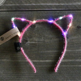 Headband Led diadeem Cats - Pink/Multicolor
