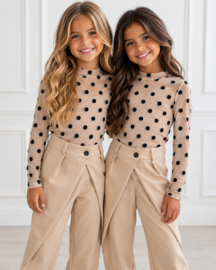 Dotted mesh top - beige