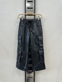 Straight leatherlook pocket pants