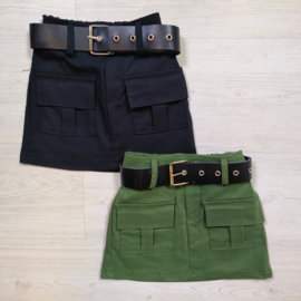 Belted cargo skirt green or black
