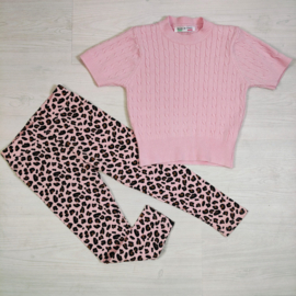 Leopard legging - roze