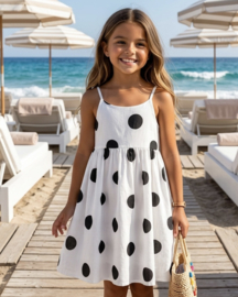 Summer spot dress - wit