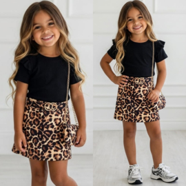 Little Leopard Luxe Dress - zwart