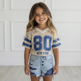 Blue Sequin 80 Tee