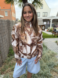 Luxe Metallic Leaf Jacket - bruin
