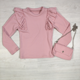 Bagged ruffled longsleeves - roze