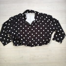 Polka Dot Bomber Jacket - zwart