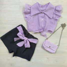 Blocked short set - Purple