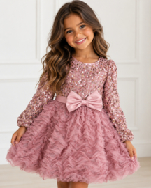 Rosy Ruffle Party Dress (verzenddatum 9 okt)