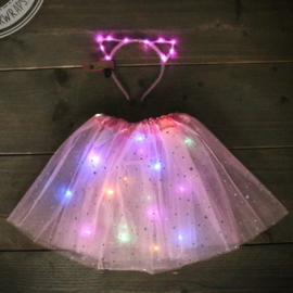 Tutu led & Cats headband - Pink