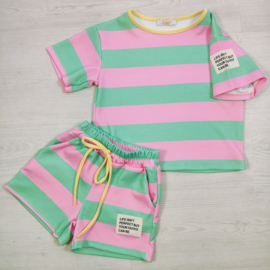 Sweet Stripe Summer Set - groen/roze
