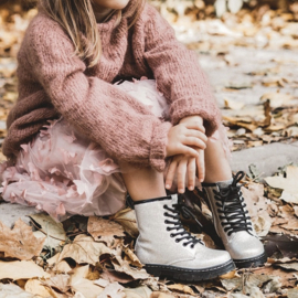 Silver glitter boots