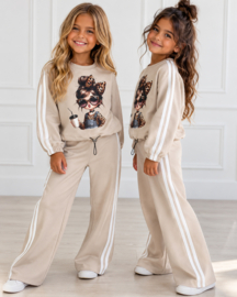 Leopard Girl Tracksuit - beige