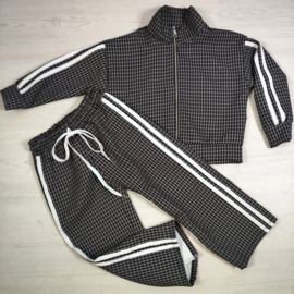 Sporty Chic Check Set - Zwart/wit