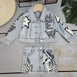 Wow denim set - white