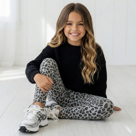 Leopard legging - grijs