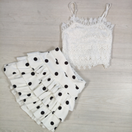 Paris Lace & Dots Set - wit