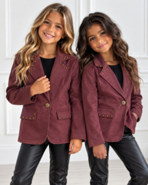 Rebel Stud Blazer - bordeaux