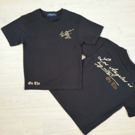Boys written tee - zwart