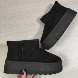 Cozy Platform Boots - zwart