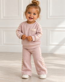 Tiny Hearts wide leg Set - roze (verzenddatum 9 okt)