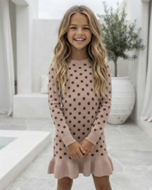 Dotted Darling Dress - taupe
