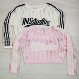 Street Knit Crop Sweater - roze