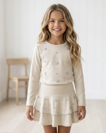 Diamond Bloom Skirt Set - beige
