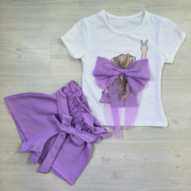 Girly tule & bow set - paars