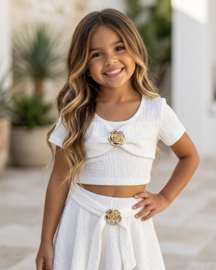 Rose Charm Girls Set - wit
