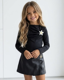 Flower Drape Top - zwart