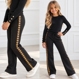 Golden Hearts Pants - zwart