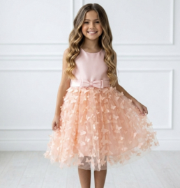 Butterfly Bow Tule Dress - zalm