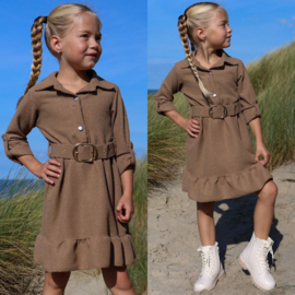 Perfect belted dress - camel (verzenddatum 19 sep)