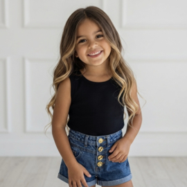 Essential rib tank top - zwart of wit