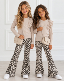 Wild Zebra Velvet Flared - groen