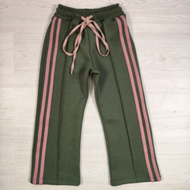 Retro Stripe Wide Leg Pants - groen