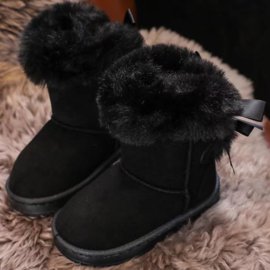 Put a bow on it winter boots - Black