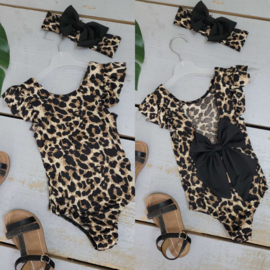 Love & bow swimsuit - leopard (Verzenddatum 3 apr)