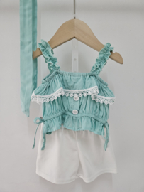 Baby ruffle boutique set - mint